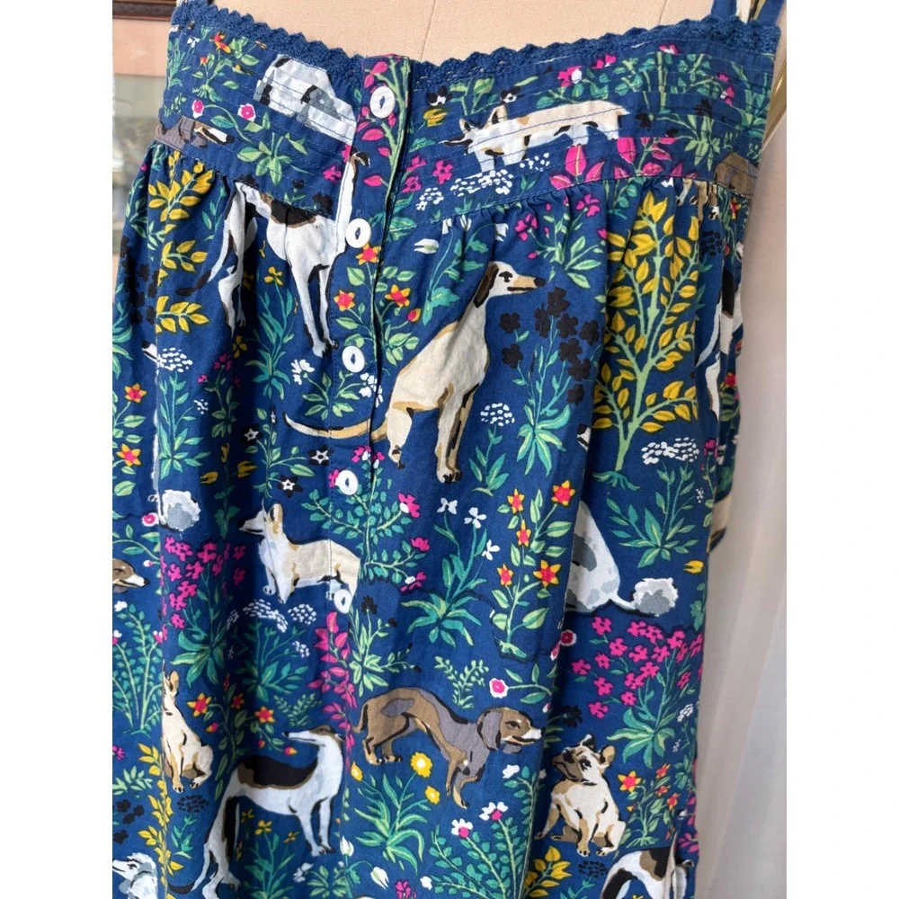 Printfresh Dog Print Must Love Dogs organic Cotton Nightgown Blue Dress Medium